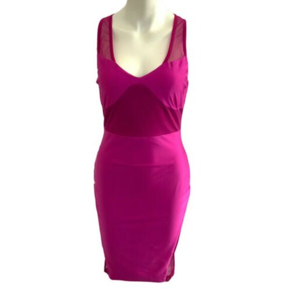 Dress the Population Mini Dress Pink Illusion Mesh Inserts L - Picture 1 of 10